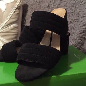 Black suede Block Hill Slide